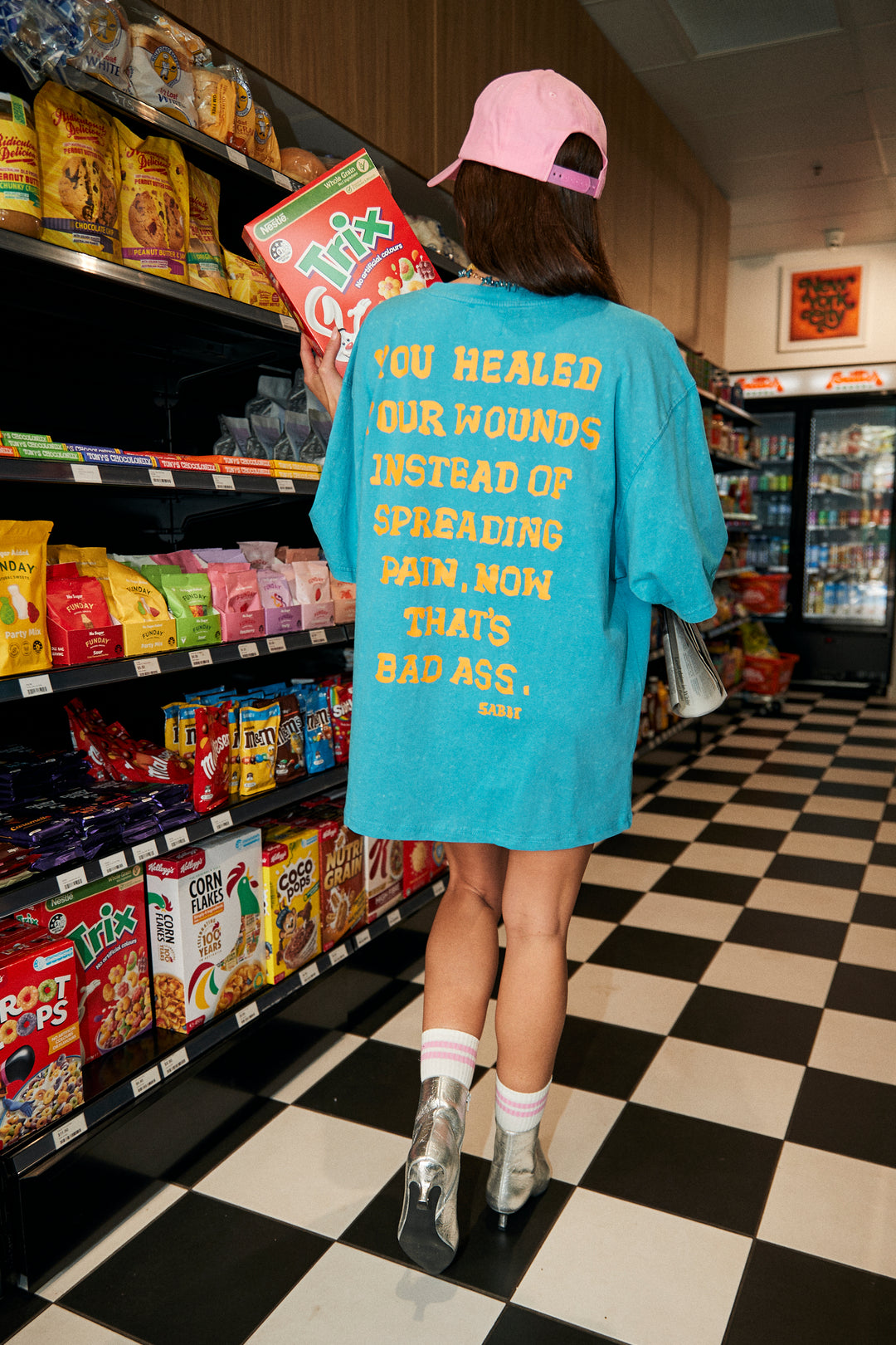 THE VERY OVERSIZED SELF LOVE CLUB TEE - BLUE