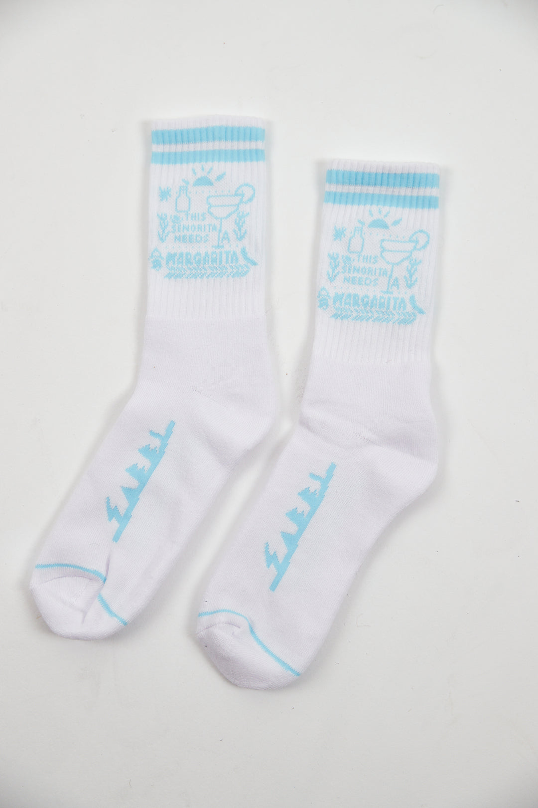 THE MARGIE SOCKS - WHITE & SKY