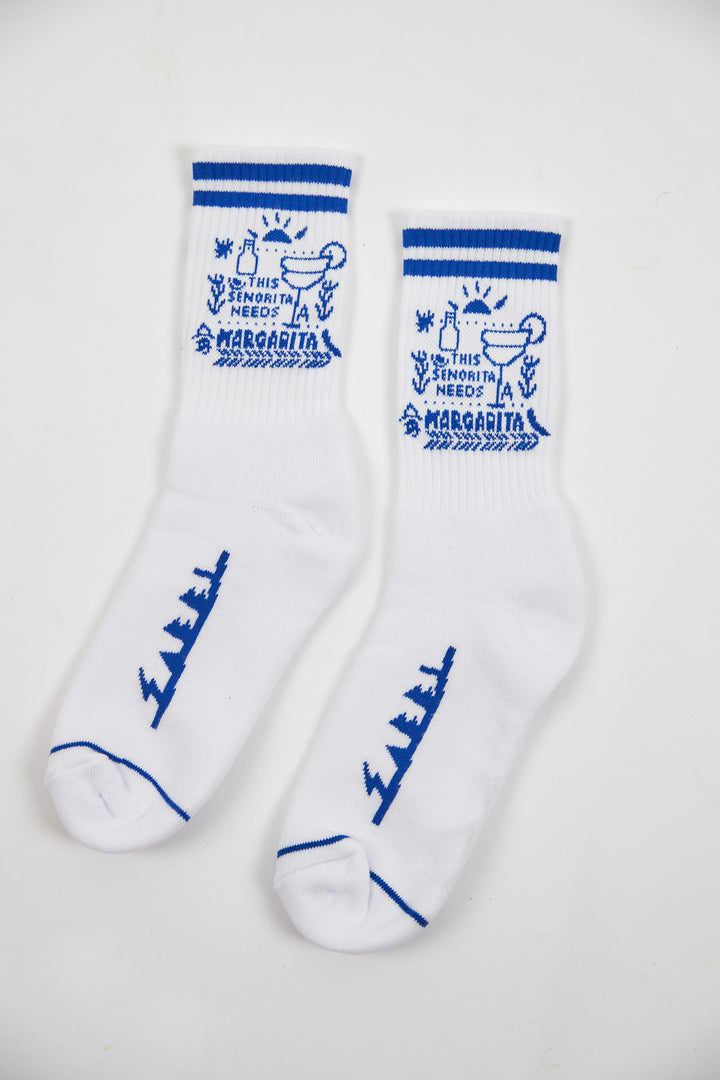 THE MARGIE SOCKS - ROYAL BLUE & WHITE
