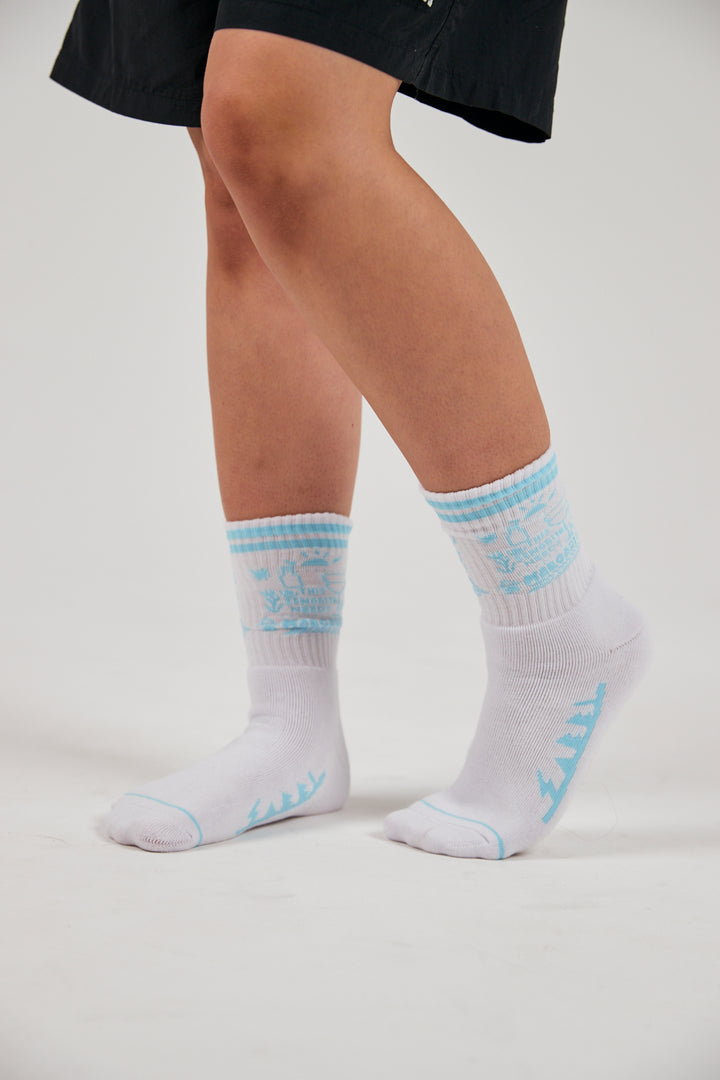 THE MARGIE SOCKS - WHITE & SKY