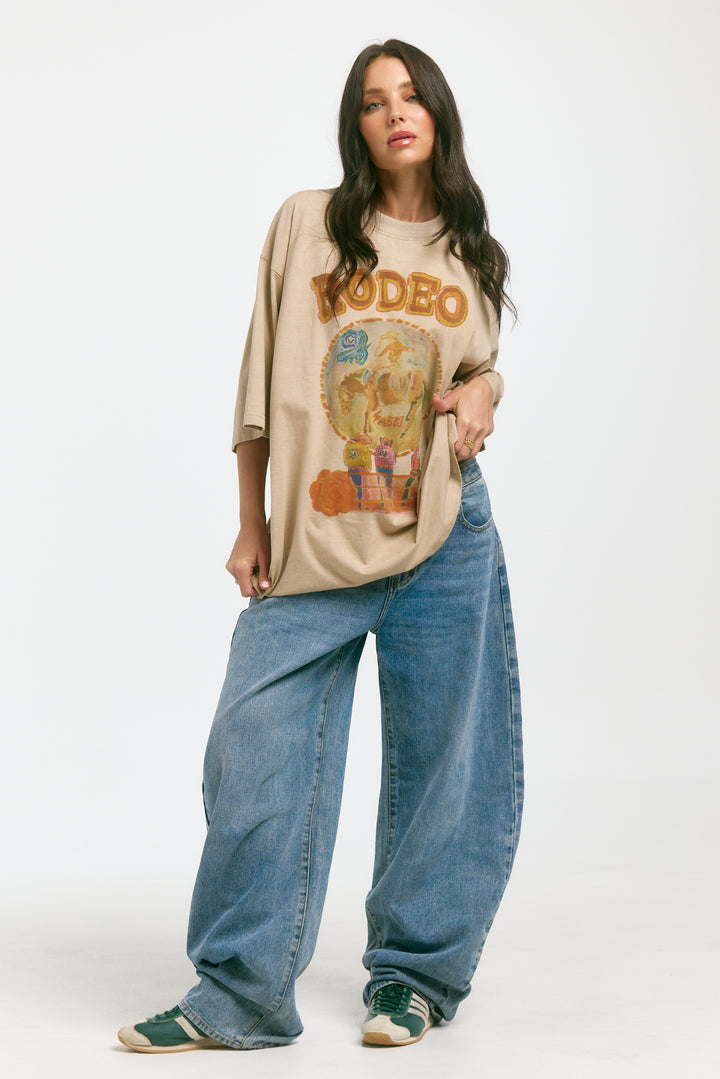 THE VERY OVERSIZED RODEO TEE - STONE