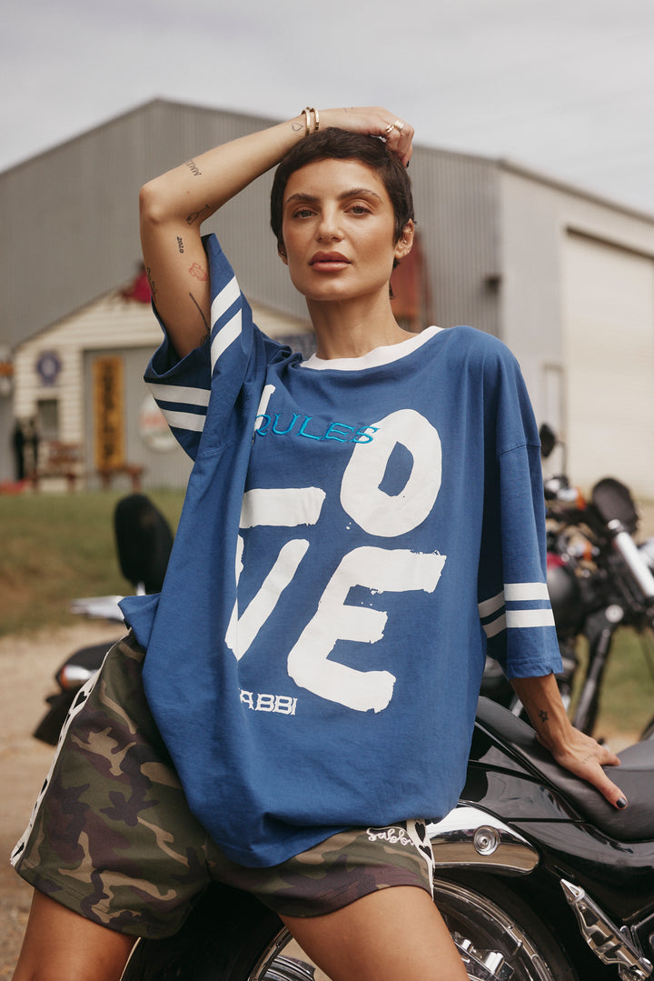 THE VERY OVERSIZED LOVE REVOLUTION TEE - BLUE
