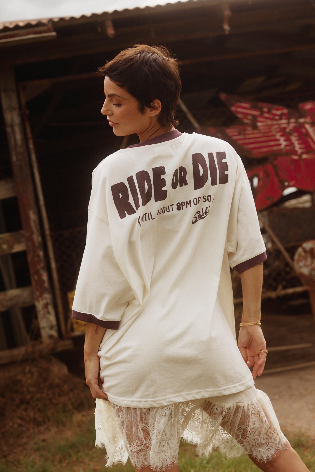 Sabbi | The Very Oversized Ride Or Die Tee - Marshmallow – SABBI