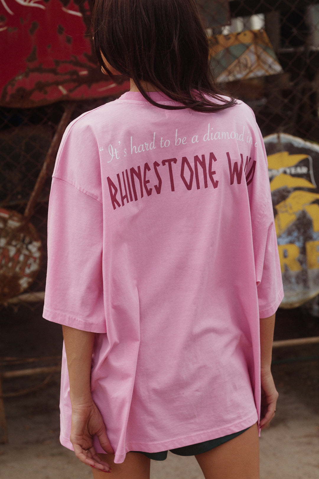 THE VERY OVERSIZED RHINESTONE GIRL - PINK - NEW