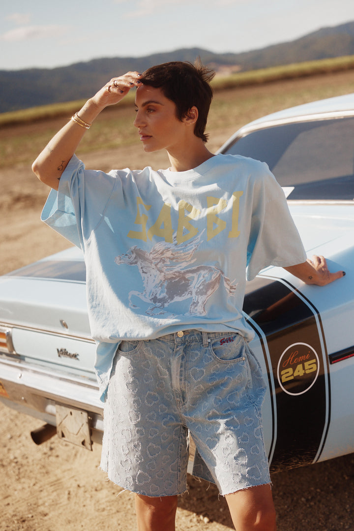 THE VERY OVERSIZED RHINESTONE GIRL - SKY - NEW