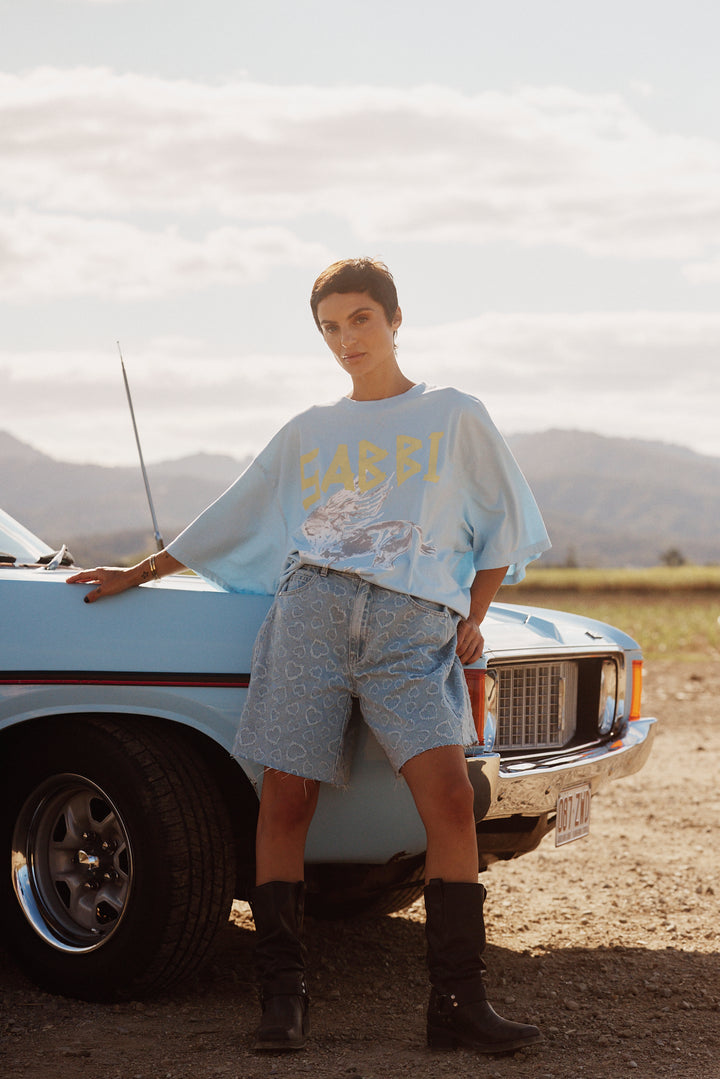 THE VERY OVERSIZED RHINESTONE GIRL - SKY - NEW