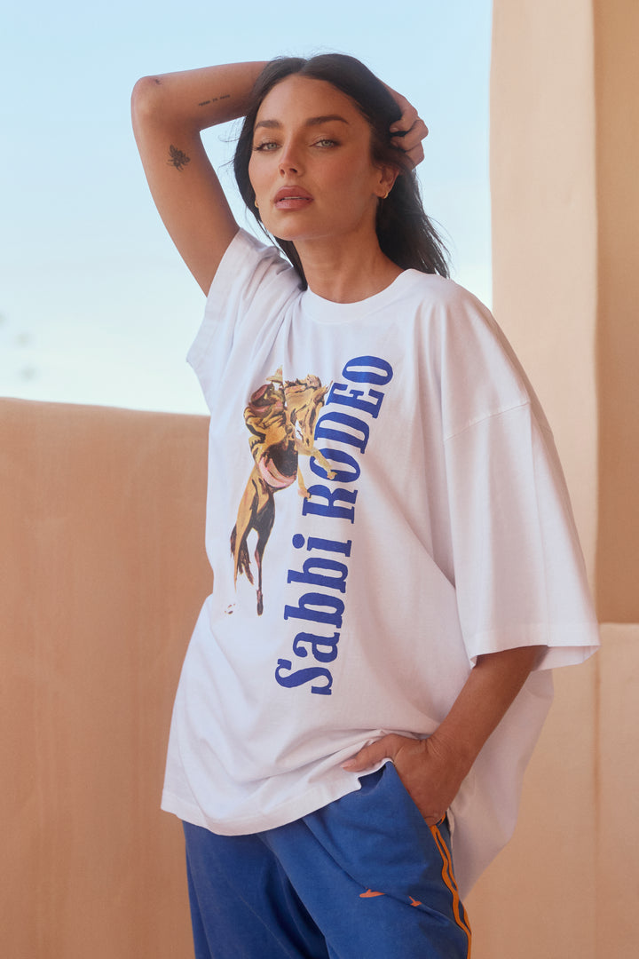 THE VERY OVERSIZED RODEO TEE  - WHITE