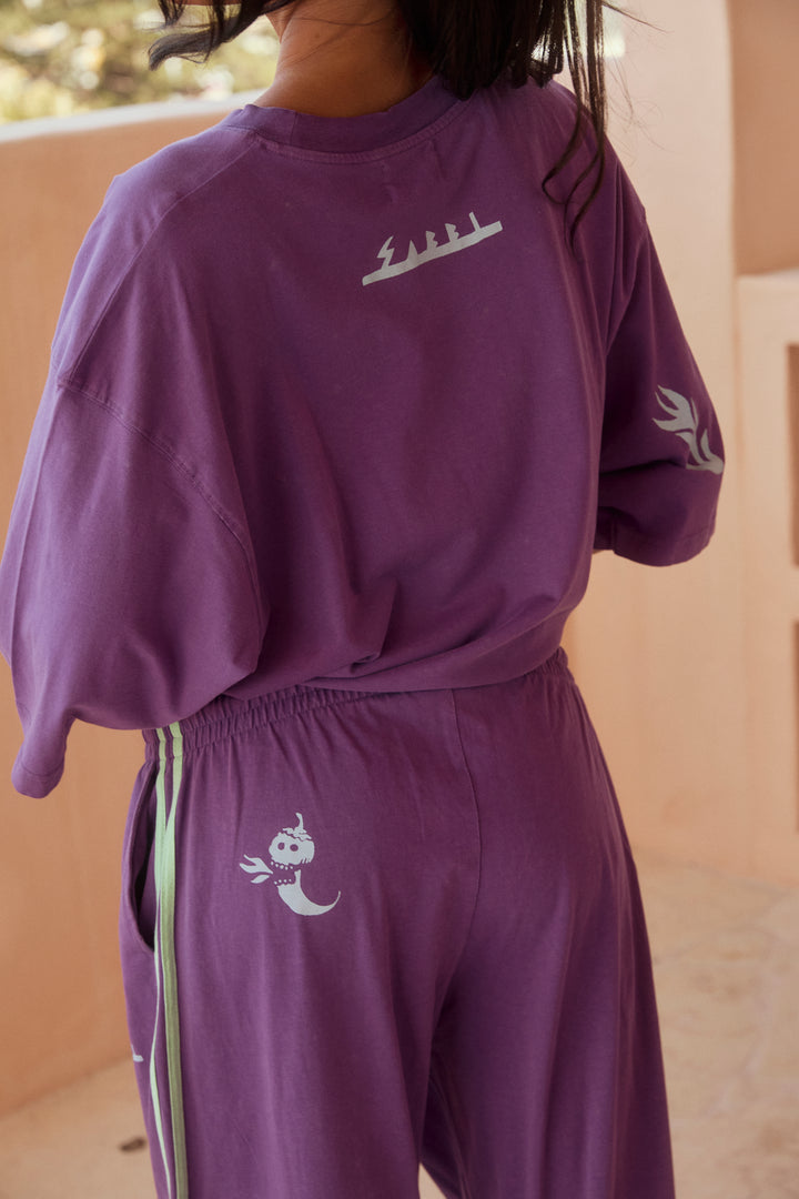 THE VERY OVERSIZED TACO & TEQUILA TEE  - PURPLE & AQUA BLUE