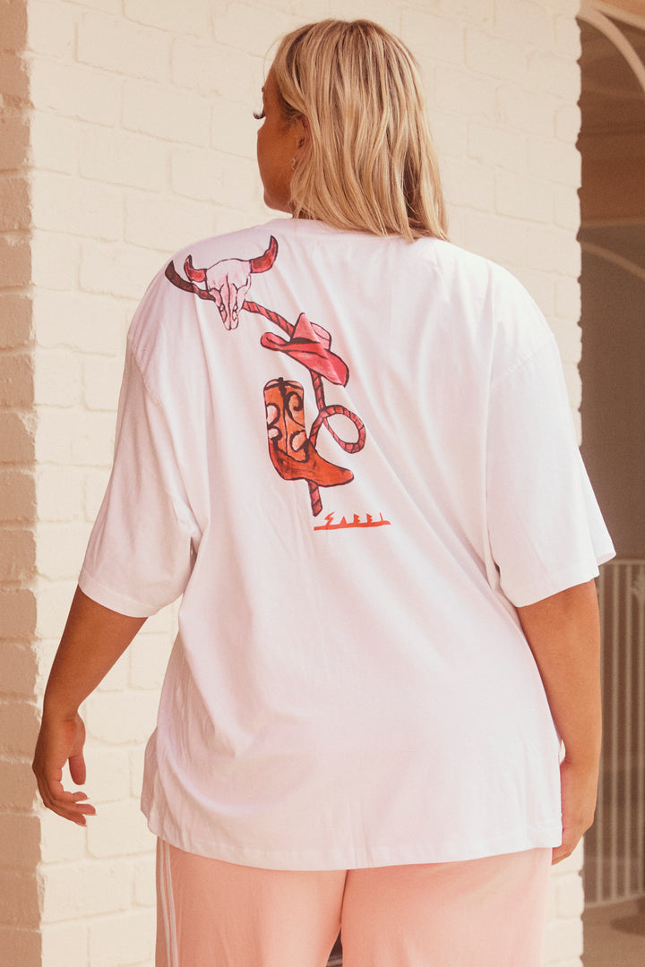 THE VERY OVERSIZED DARLIN TEE -  WHITE