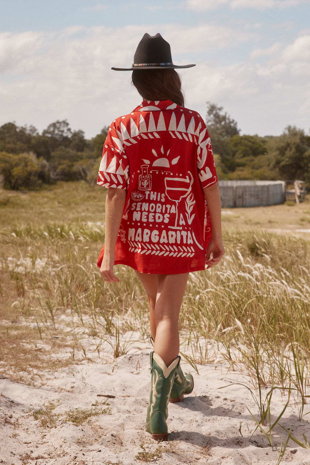 THE PATRON SHIRT - RED LINEN