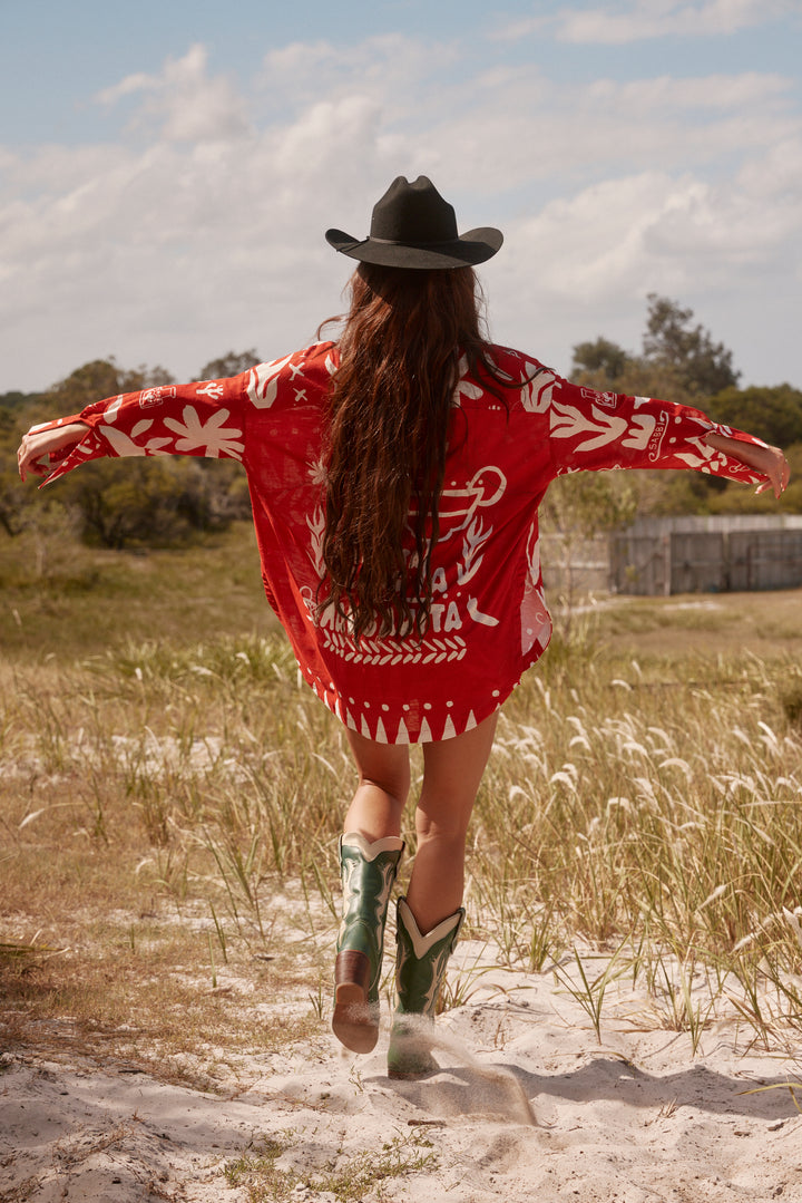 THE DON JULIO SHIRT -RED LINEN