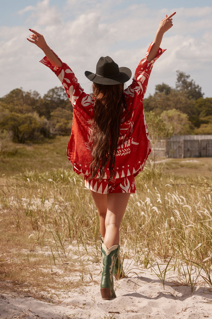 THE DON JULIO SHIRT -RED LINEN