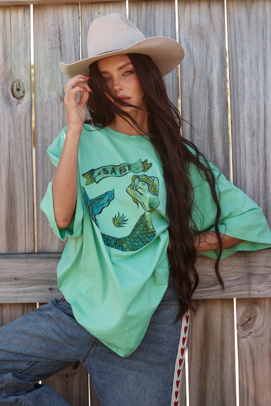 THE VERY OVERSIZED MERMAID TEE  - GREEN