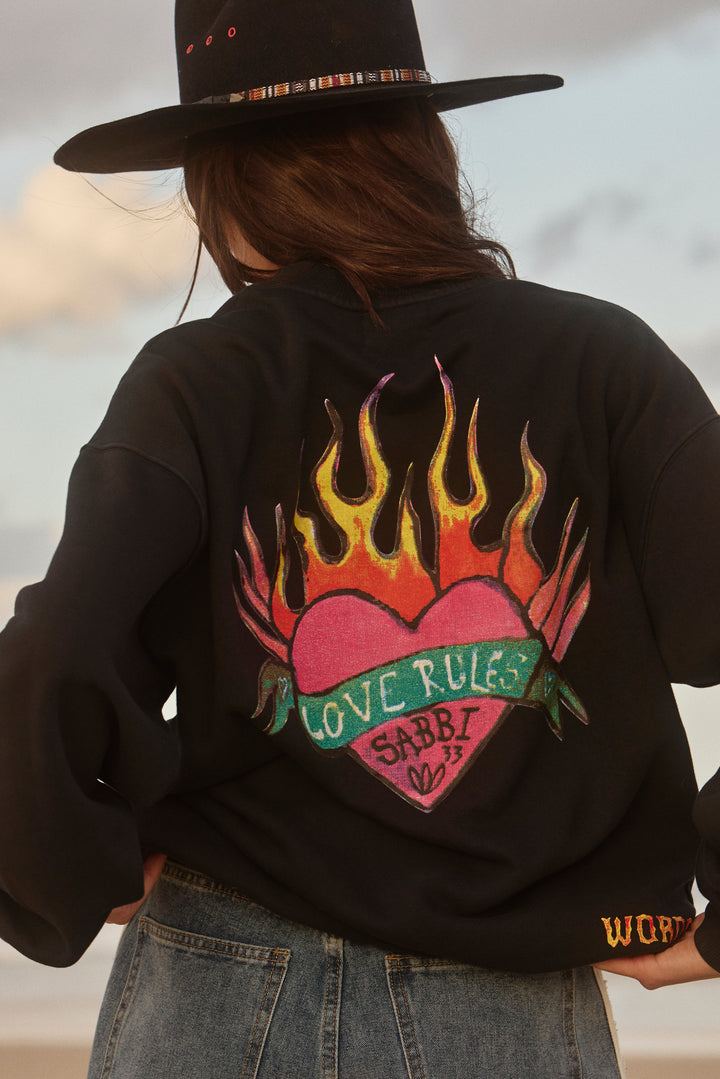 WORDS HAVE POWER DIEGO JUMPER - WASHED BLACK