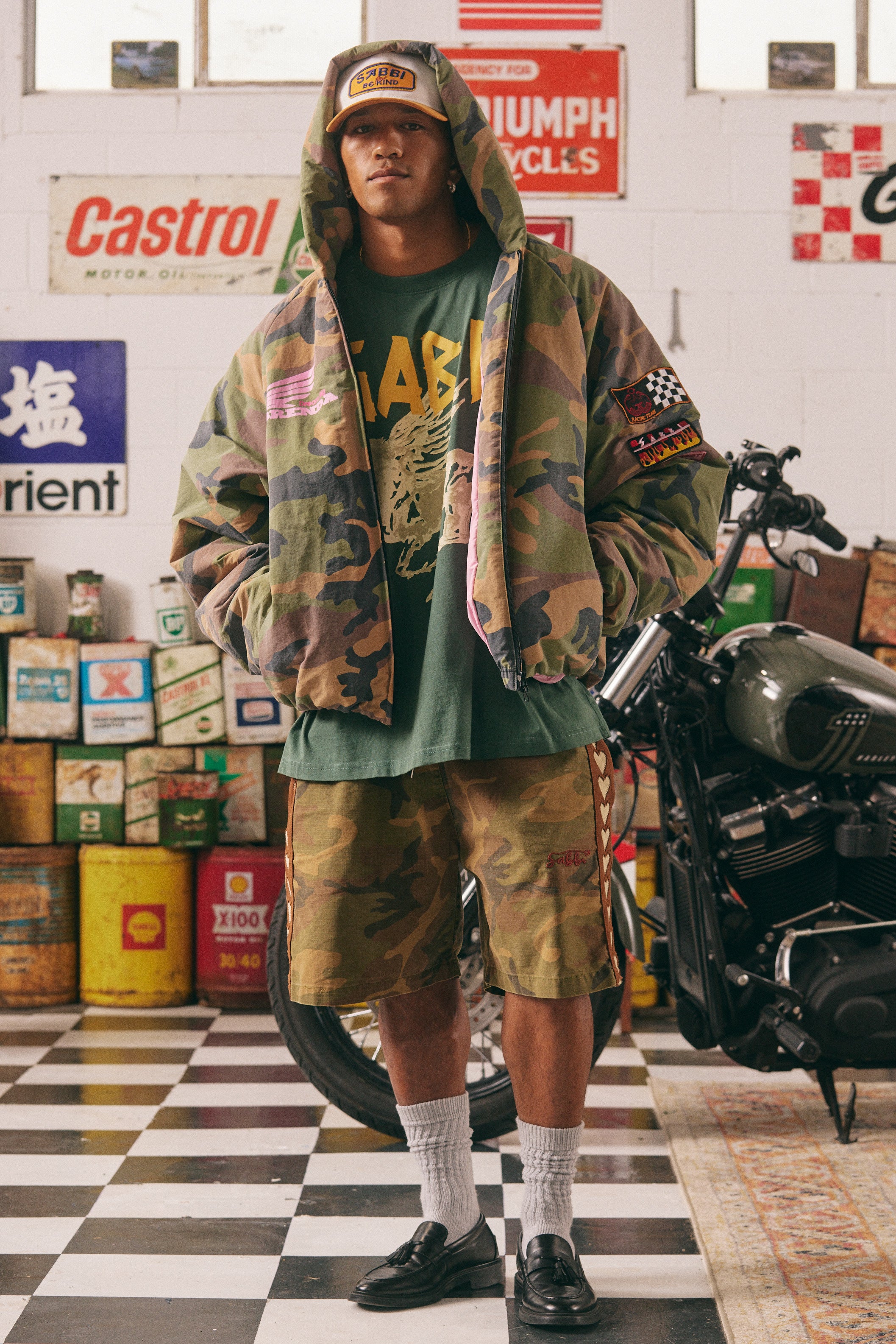 THE BE KIND BOMBER JACKET - CAMO – SABBI