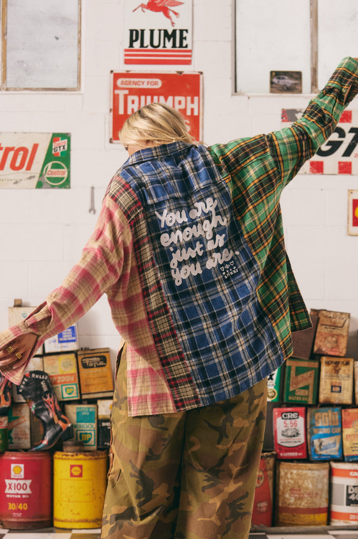 YOU ARE ENOUGH FLANNEL SHIRT - MULTI COLOUR