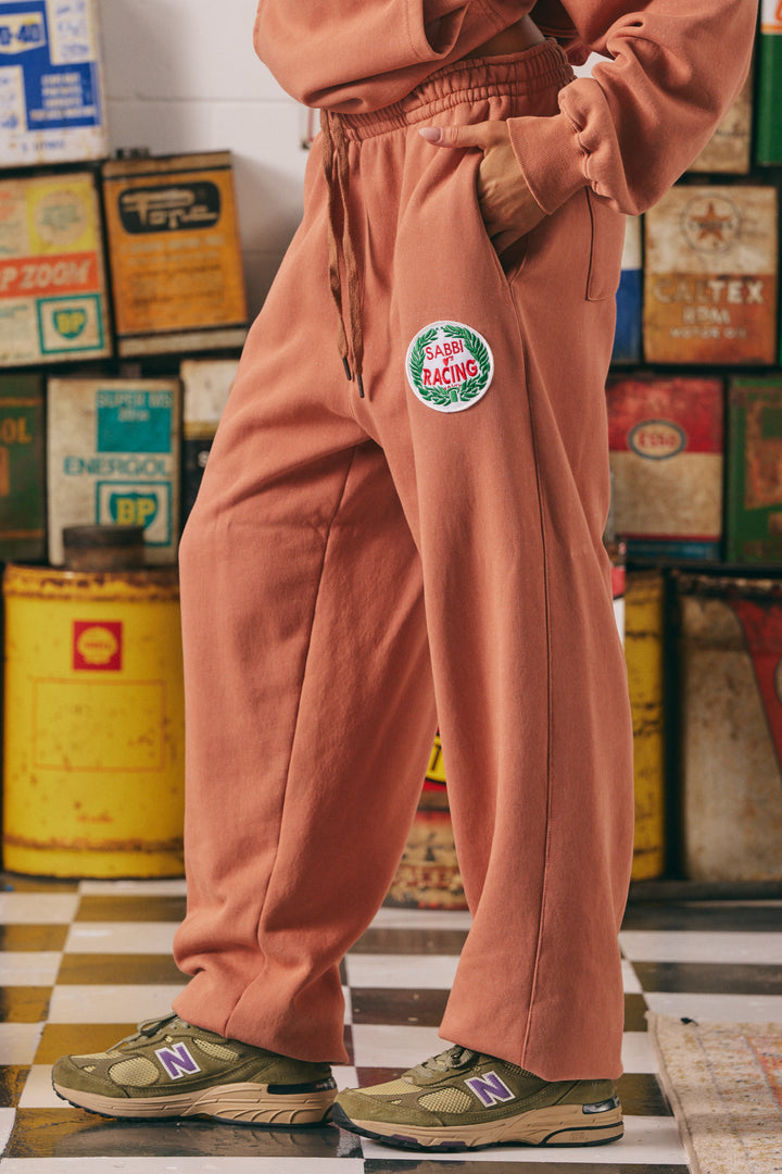 CUFF LEG SWEAT PANTS - BE KIND  - TERRACOTTA
