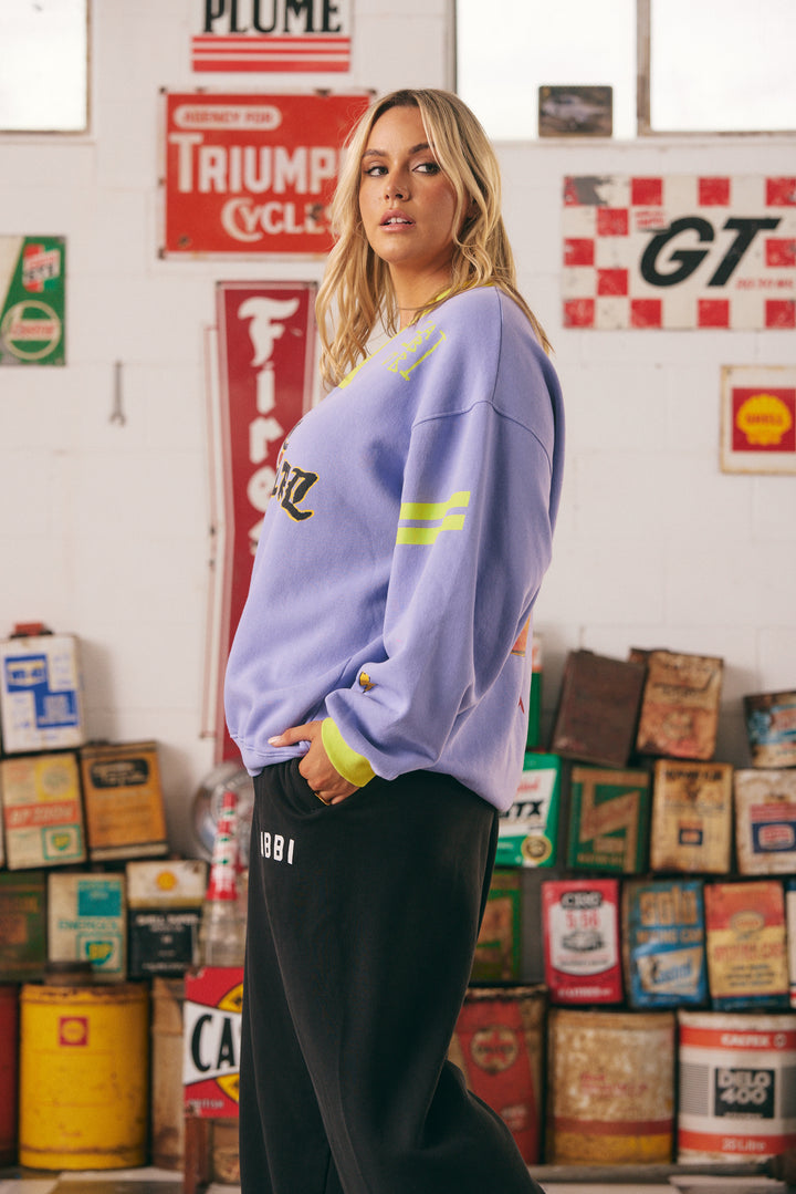THE BORN ORIGINAL V NECK DIEGO JUMPER -LILAC