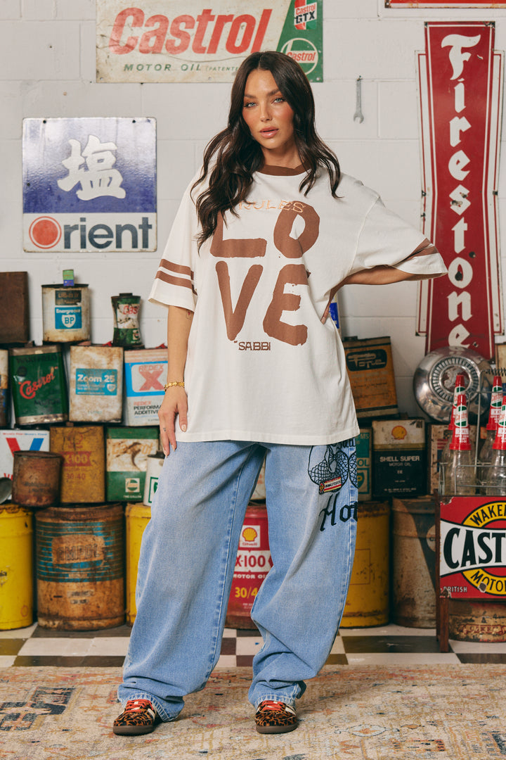 THE VERY OVERSIZED LOVE REVOLUTION TEE - OFF WHITE