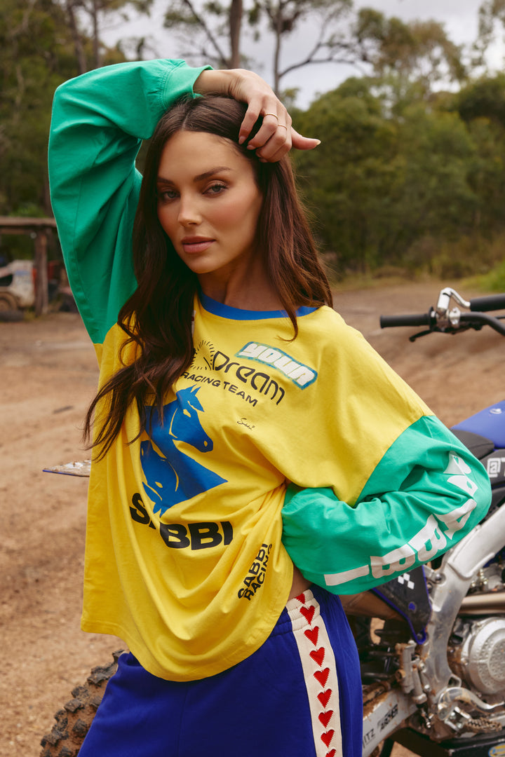 THE DON'T QUIT YOUR DAY DREAM  LONG SLEEVE TEE  - YELLOW