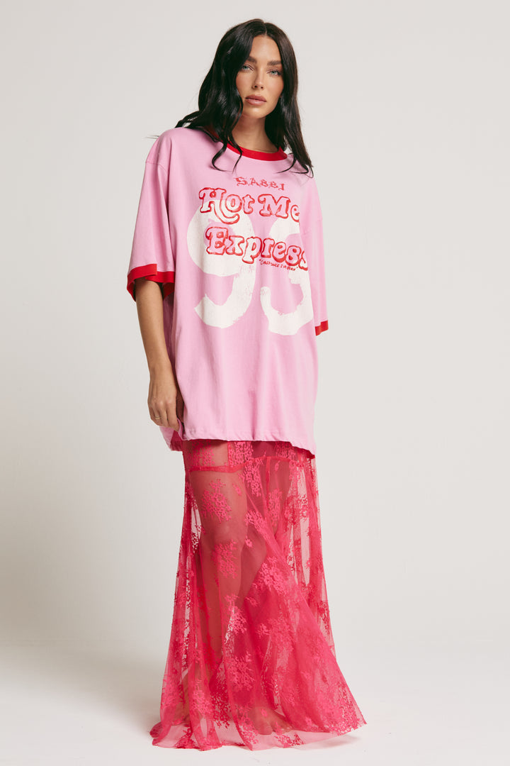 THE VERY OVERSIZED HOT MESS EXPRESS TEE - PINK