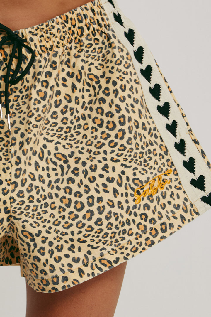LEOPARD DRILL MINI SHORTS