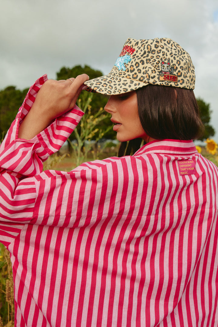 THE DON JULIO SHIRT - SUNFLOWER FIELDS - PINK STRIPE