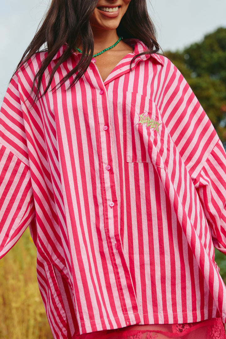 THE DON JULIO SHIRT - SUNFLOWER FIELDS - PINK STRIPE