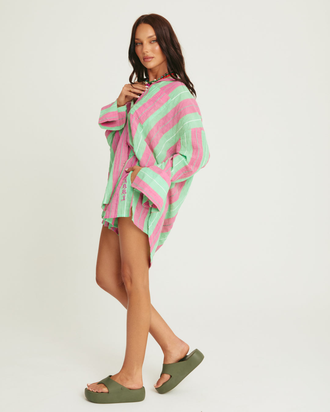THE BOXER SHORT - POP STRIPE GREEN