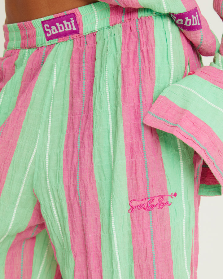 THE MEXICOLA PANTS - POP STRIPE GREEN