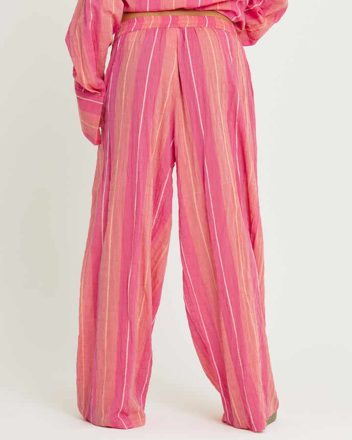 THE MEXICOLA PANTS - POP STRIPE PEACH