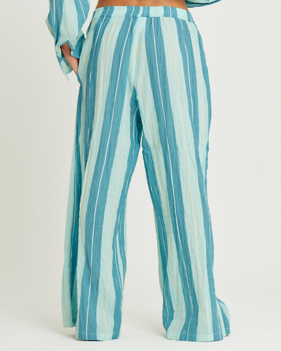 THE MEXICOLA PANTS - POP STRIPE BLUE