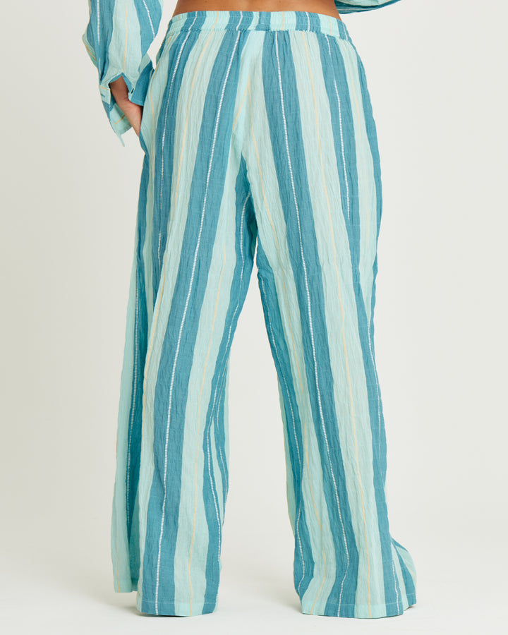 THE MEXICOLA PANTS - POP STRIPE BLUE
