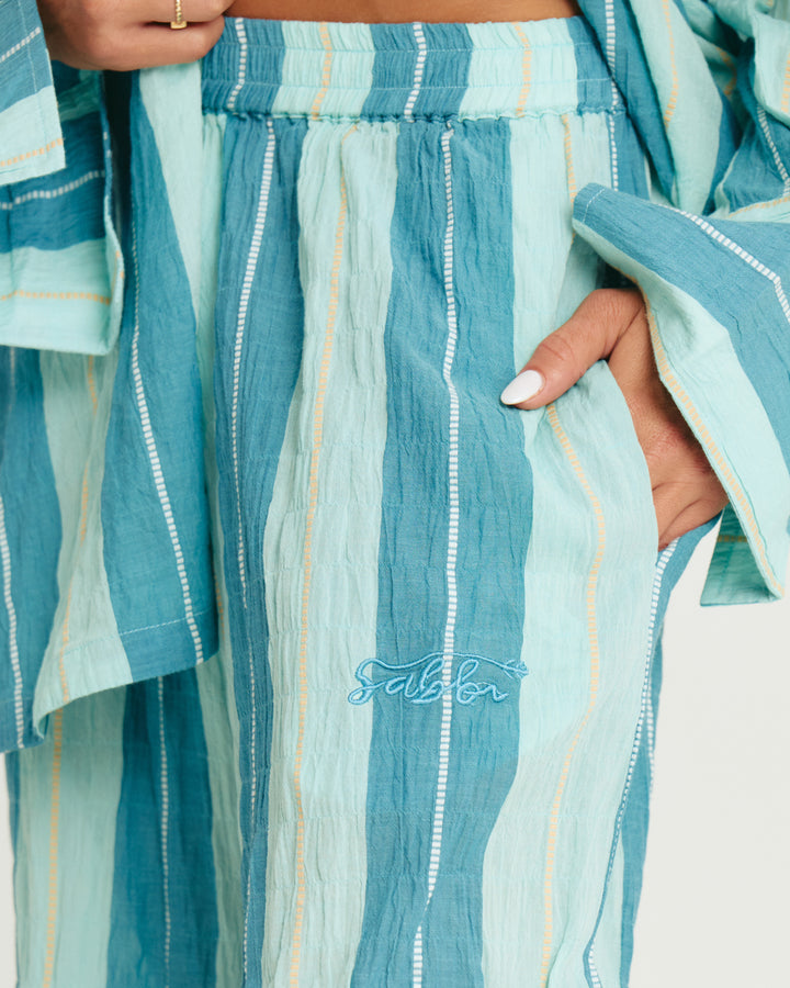 THE MEXICOLA PANTS - POP STRIPE BLUE
