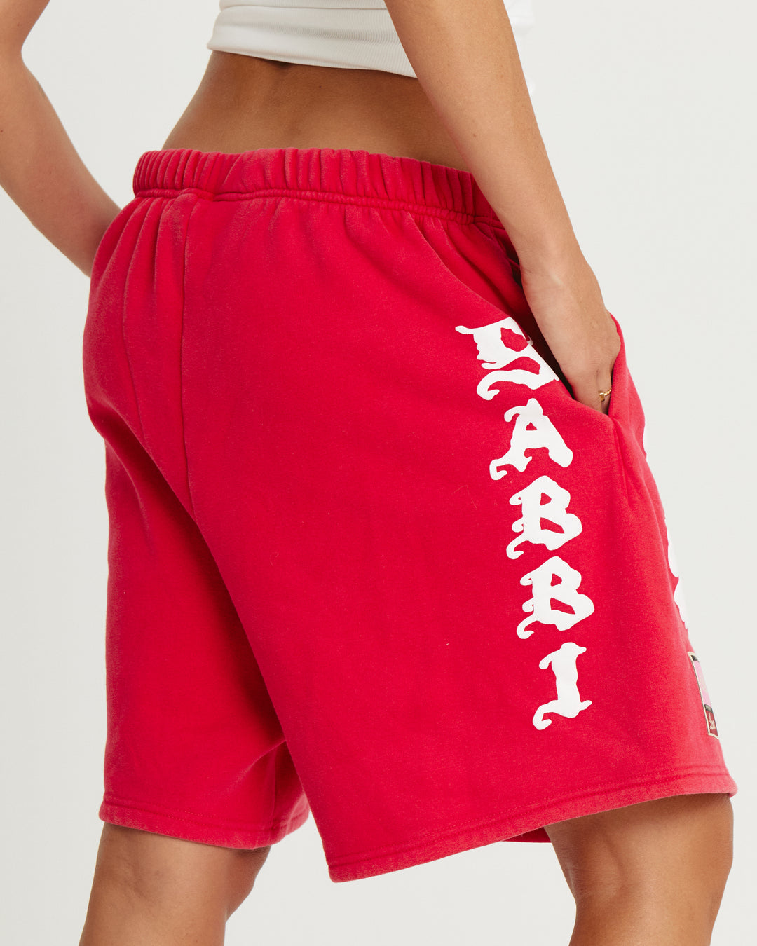 THE HAPPY HIBISCUS SHORTS  - RED