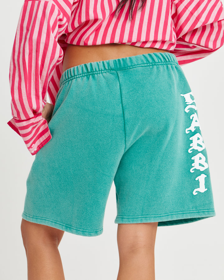 THE HAPPY HIBISCUS SHORTS - GREEN