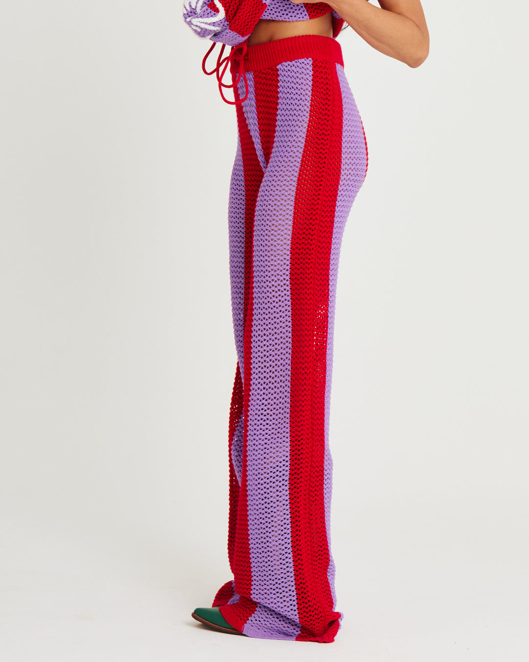 THE KNIT STRIPE BEACH PANTS - PURPLE STRIPE