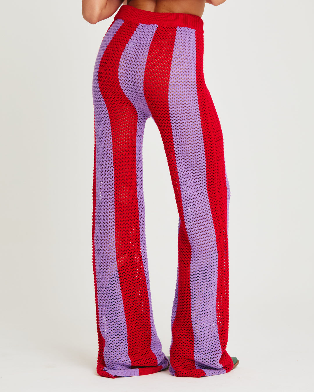 THE KNIT STRIPE BEACH PANTS - PURPLE STRIPE