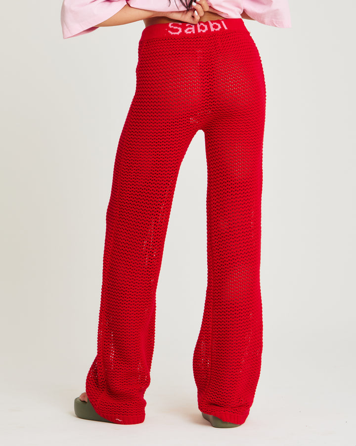 THE KNIT BEACH PANTS - RED