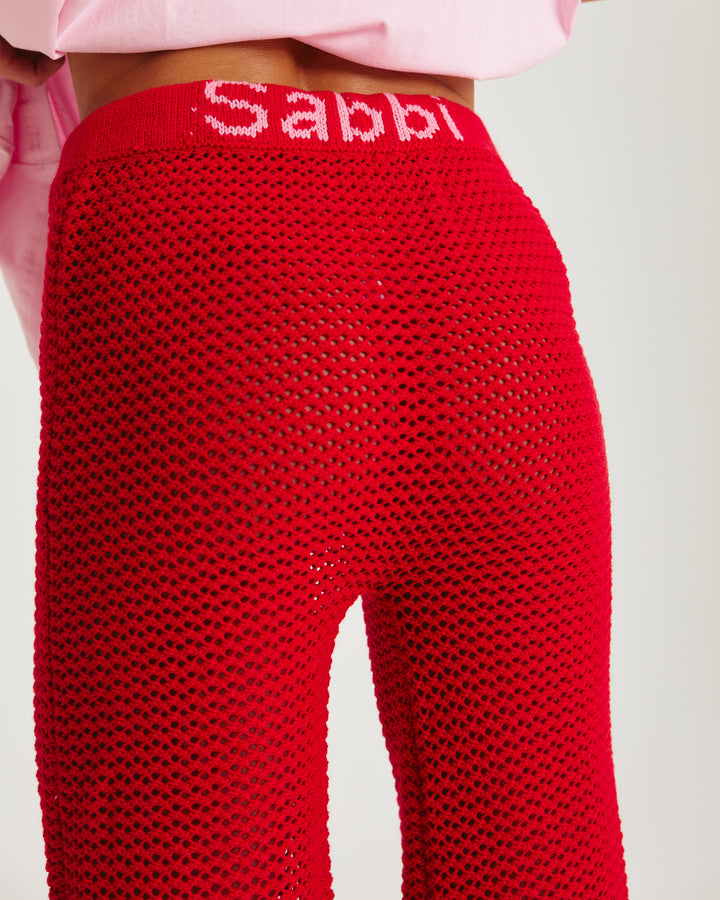 THE KNIT BEACH PANTS - RED