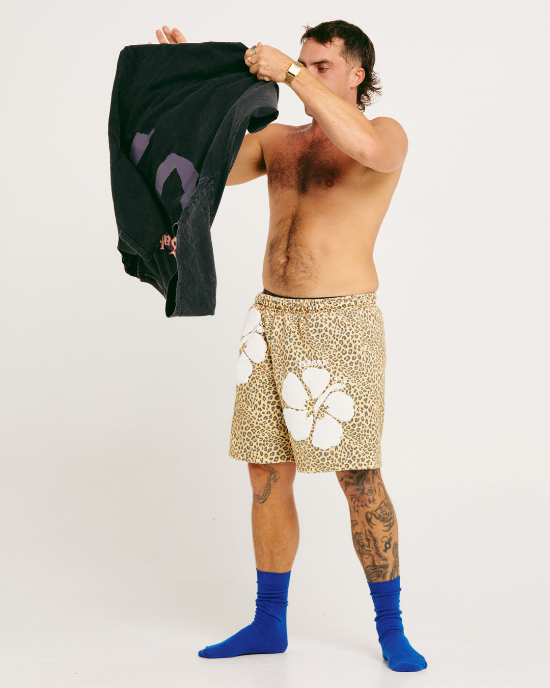 THE HAPPY HIBISCUS SHORTS - LEOPARD