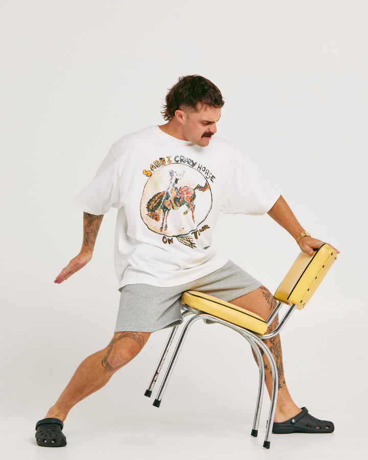 THE VERY OVERSIZED CRAZY HORSE TEE - WHITE