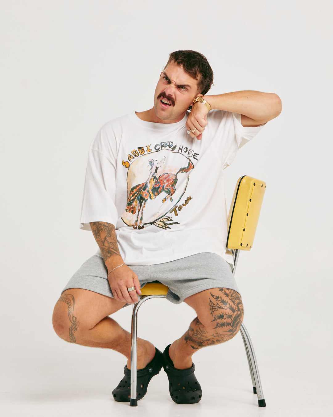 THE VERY OVERSIZED CRAZY HORSE TEE - WHITE