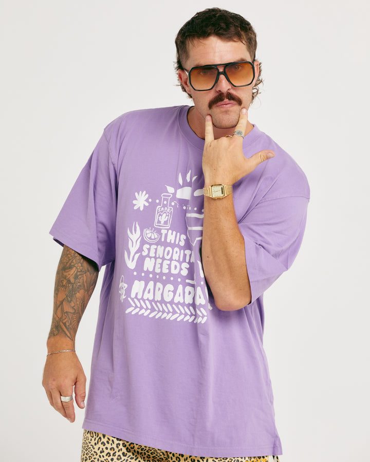 THE VERY OVERSIZED MARGIE TEE - LILAC