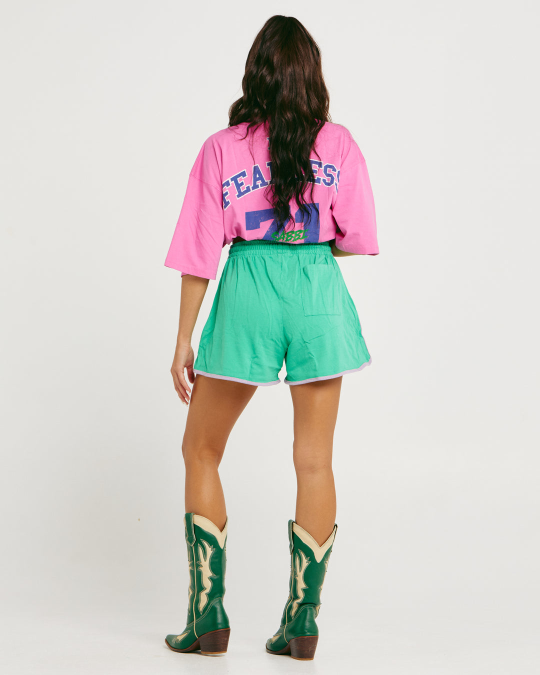 THE ROUND ROLLA SHORTS - YOU'RE BEAUTIFUL - GREEN