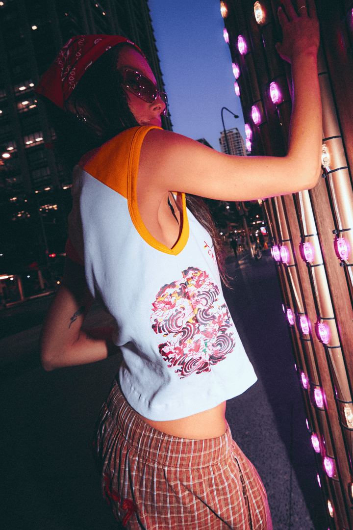 AFTER DARK CAP SLEEVE TOP - YELLOW