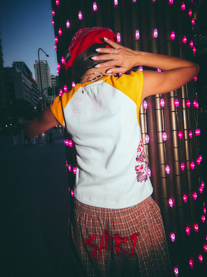 AFTER DARK CAP SLEEVE TOP - YELLOW