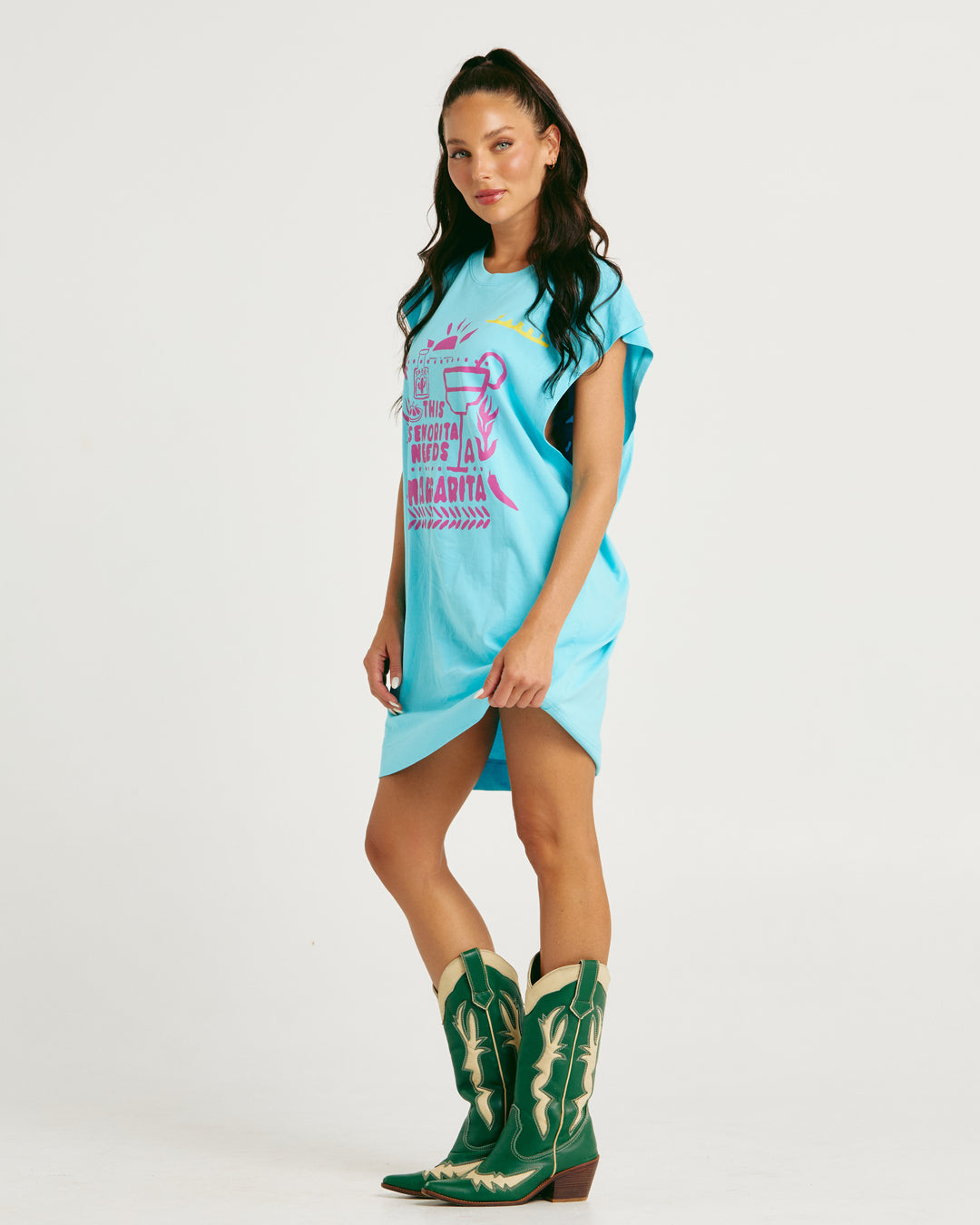 THE VERY OVERSIZED BALI MARGIE TOUR DRESS - SKY