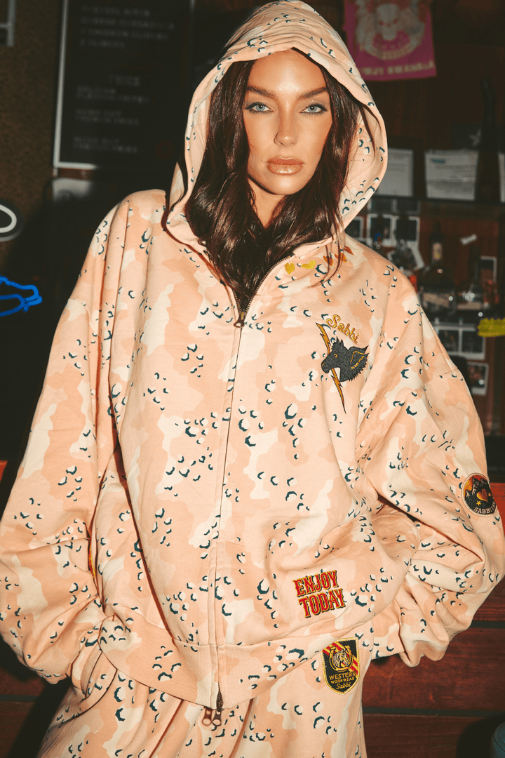 THE BE-YOUTIFUL RANCH ZIP HOODIE - PINK CAMO
