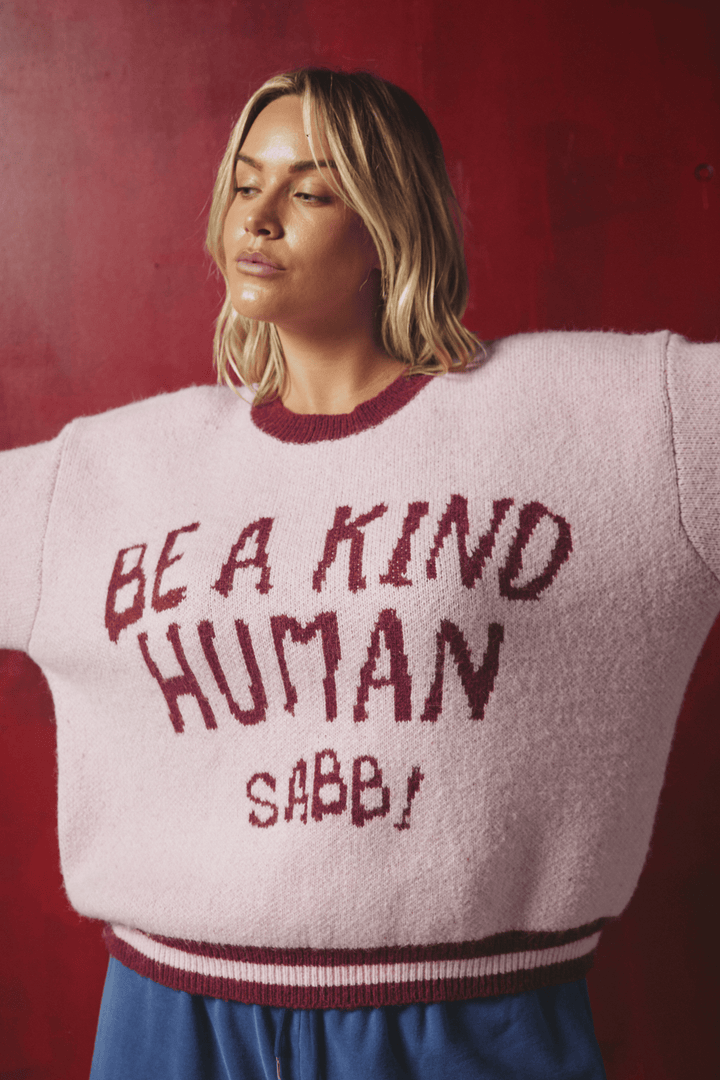 BE A KIND HUMAN KNIT JUMPER - PINK